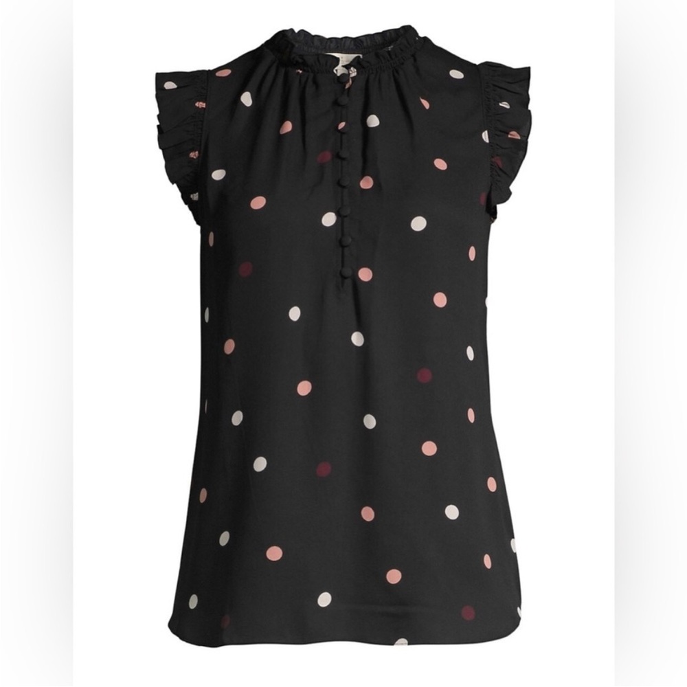 kate spade new york
Bakery Dot Ruffle Trim Shell Blouse NWT